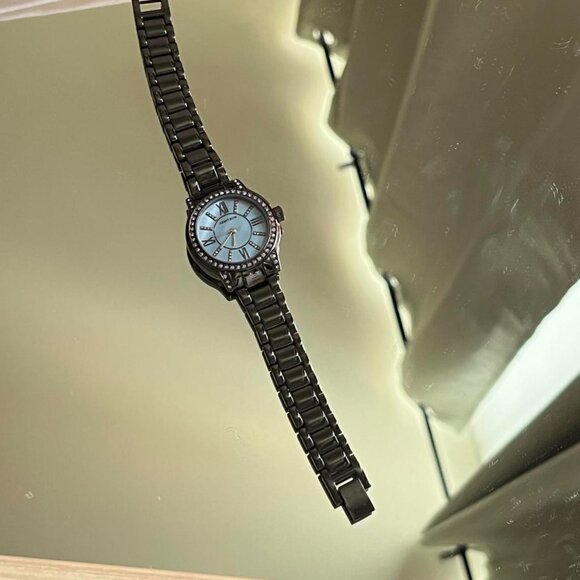 Armitron Black And Purple Rhinestone Woemn's Watch - Picture 2 of 4